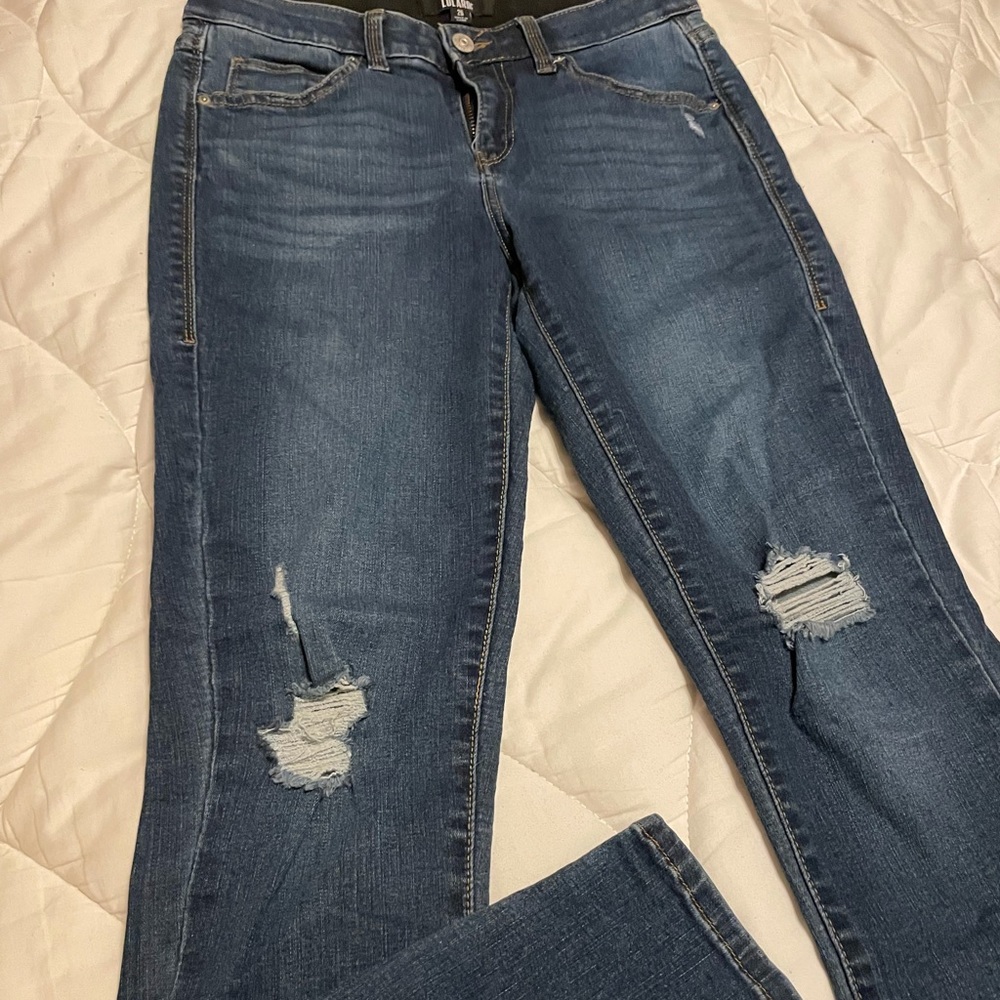 LuLaRoe Denim Jeans Size 26 distress blue skinny